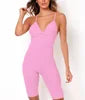 Fashion Bodycon Jumpsuits Sleeveless V Neck Rompers Club Wear Casual Elastic Overalls Ribbed Playsuit for Women