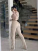 3 Pieces Fashion Winter Clothes Womens Crop Top Knit Sweater Set Women Sweatsuit Set Tracksuit 3 Piece Outfits Set