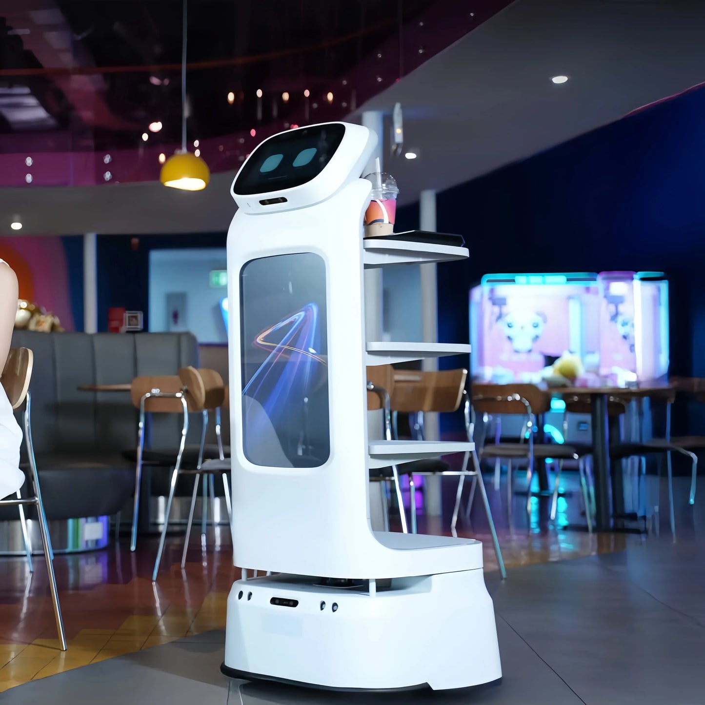 Robot Delivery Intelligent Catering Service Robot for Waiter Restaurant Service Food Delivery Auto Charger Waiter Robot