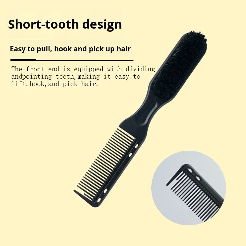 Custom Logo Barber Supplies Gold Twin Beard Comb & Brush Set with Nylon Bristles and Plastic Handle for Mens Grooming