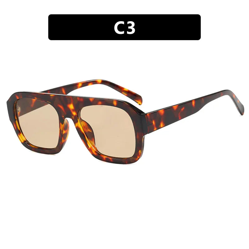 Fashion Luxury Women Men Punk Rectangle Sun Glasses Big Frame Square Sunglasses