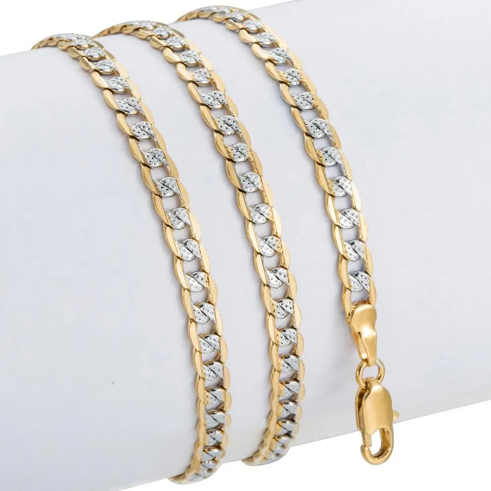 Gold Color Chain Necklace For Men Women Cuban Link Chain Male Necklace Fashion Men's Jewelry Wholesale Gifts 4mm