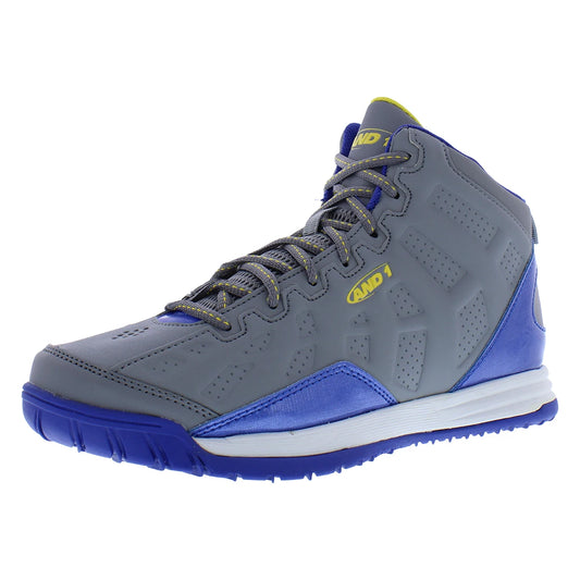 AND1 Show Out GS Boys Shoes Model D3001BNMY Size 7 Color Grey/Blue/Yellow