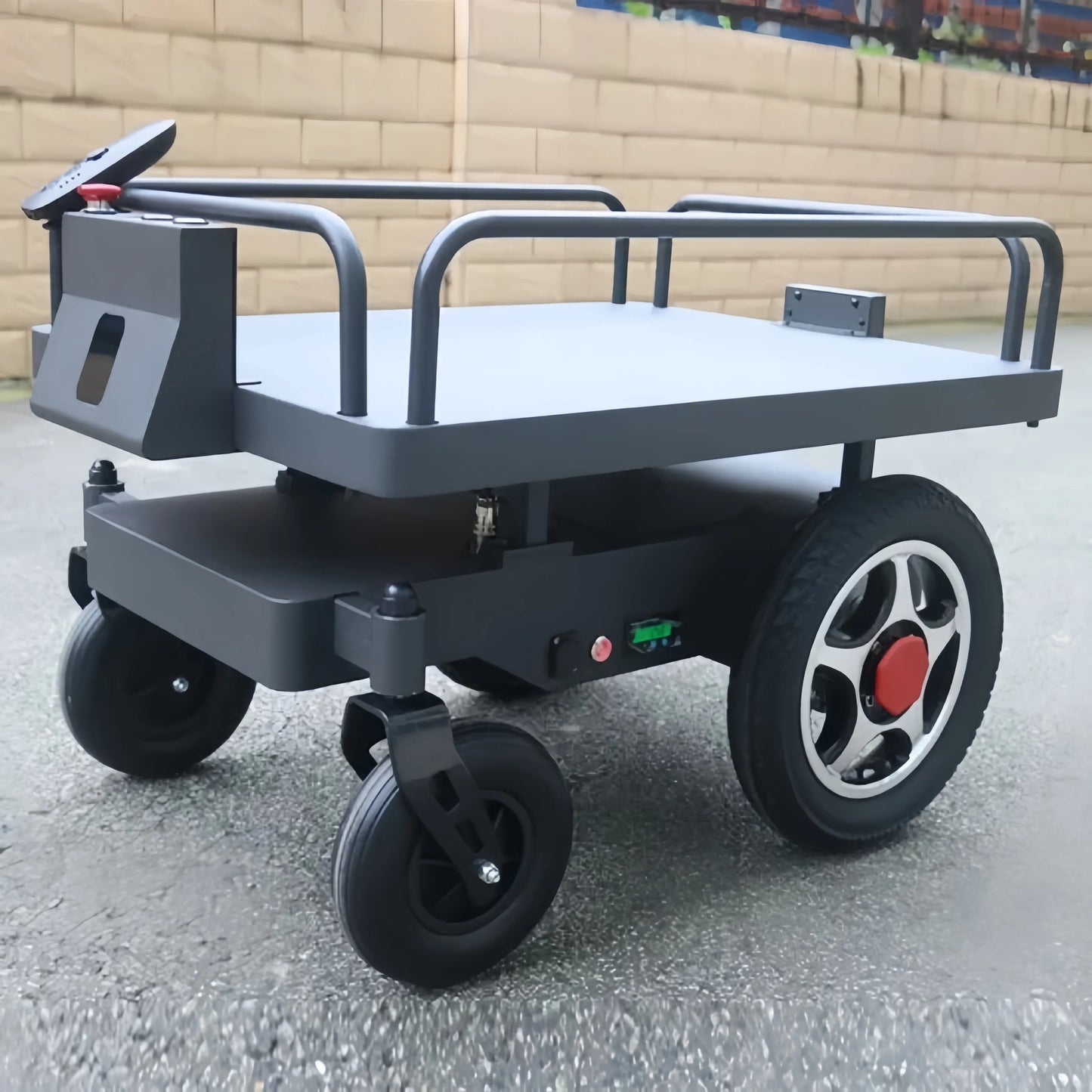 For Warehouse 100KG Heavy Payload Remote Control Automatic Following Cart Trolley Robot