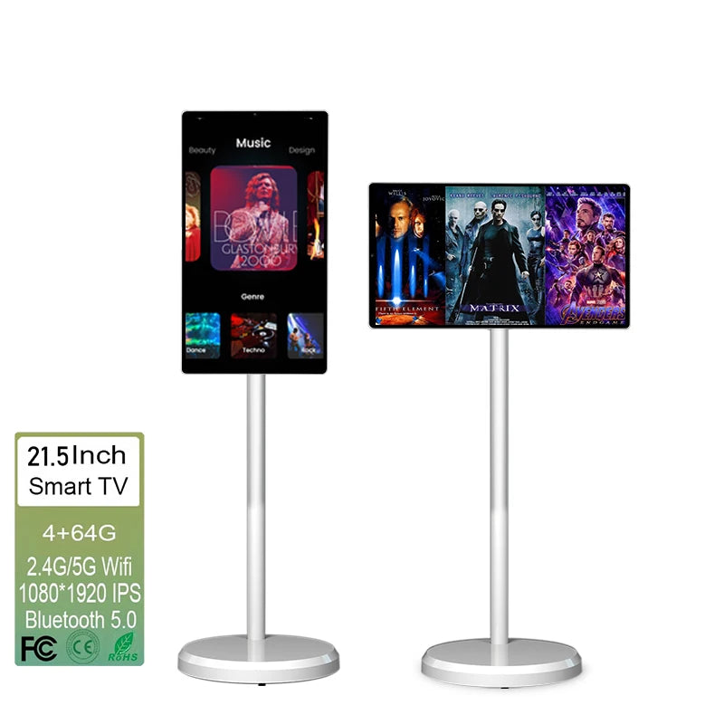 21.5 Inch OFD  Smart Tv Capacitive Touch Screen Monitor Stand TV Display 1080p Portable Television Smart Tv for Kitchen