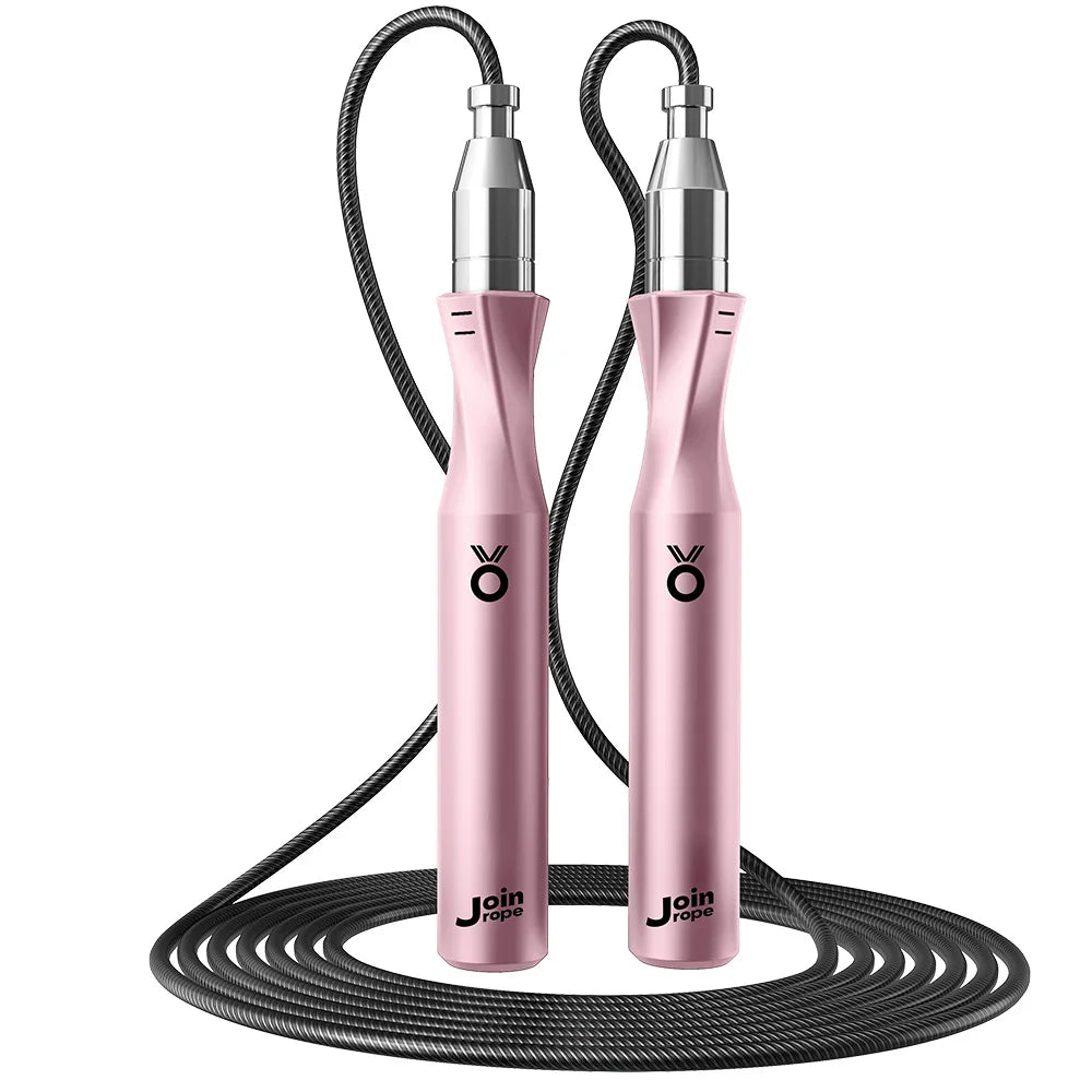 One-Button Press Adjustable Jump Rope, Spiral Thumb Guide Design for Correct Grip, All-Metal Weighted Fitness Rope