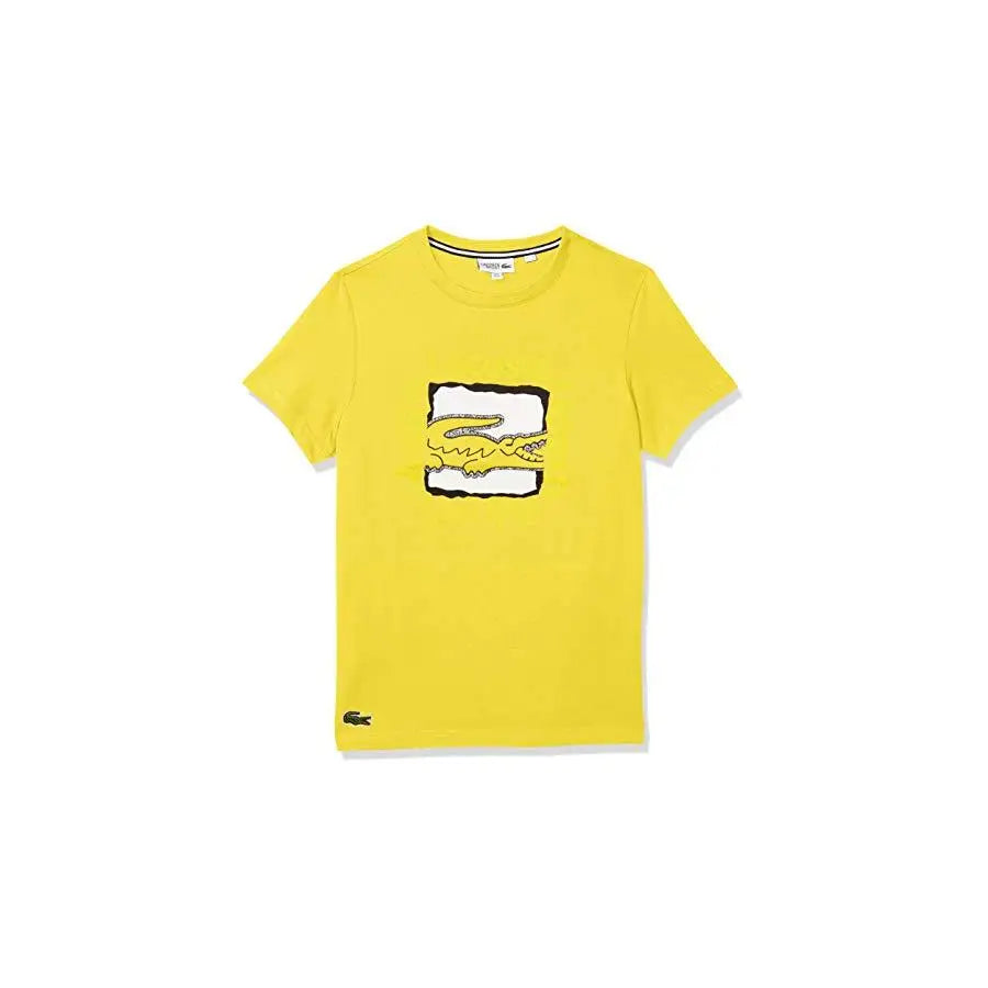 Lacoste Sport Short Sleeve Techinical Jersey Croc Mens Active Shirts & Tees Color: Jonquille/Black White | 100% Authentic