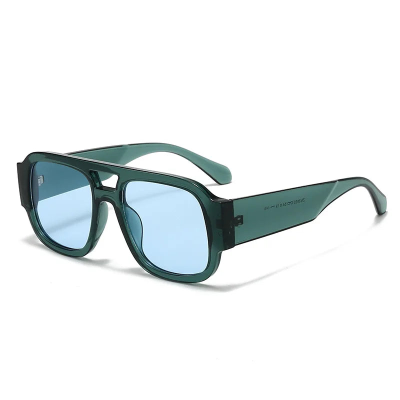 2025 New Outdoor Sports Sunscreen Personalized Fashion Leisure Double Bridge Men's Women's Universal Square Sunglasses
