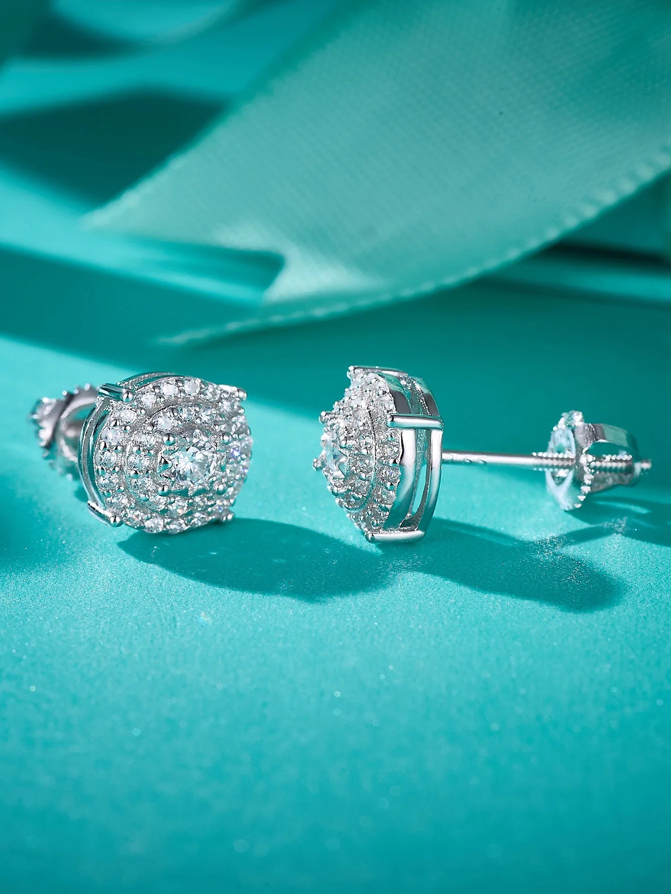 Hip Hop Fine Jewelry Earrings Rhodium Plated 925 Sterling Silver VVS Moissanite Stud Earring for Women Men