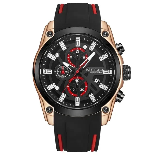 MEGIR 2144  Fashion Original Brand Waterproof Silicone Sport Watch  Luxury Men Chronograph Quartz Wrist Watches for Reloj Hombre