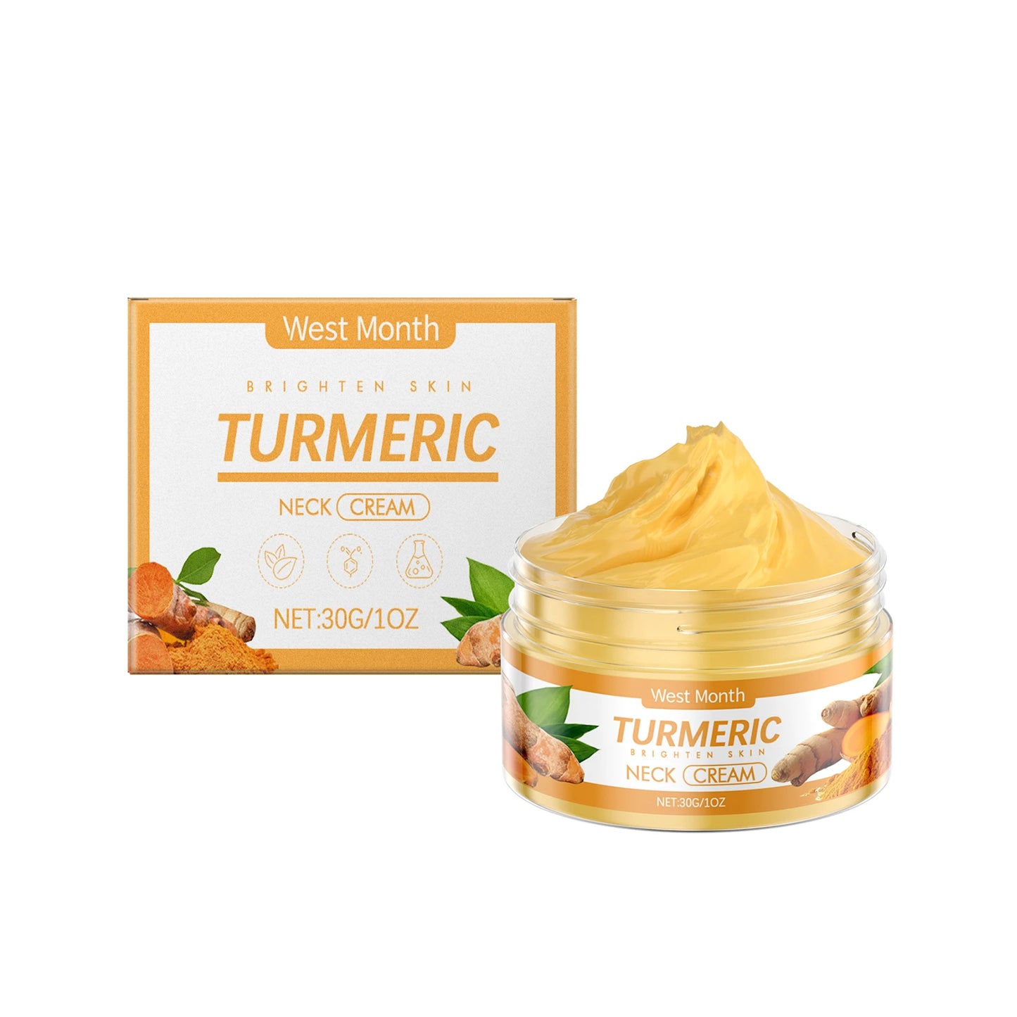 West&Month Turmeric Lift Neck Cream Tightens Skin, Improves Dull, Fine Lines And Brightens Skin Contour