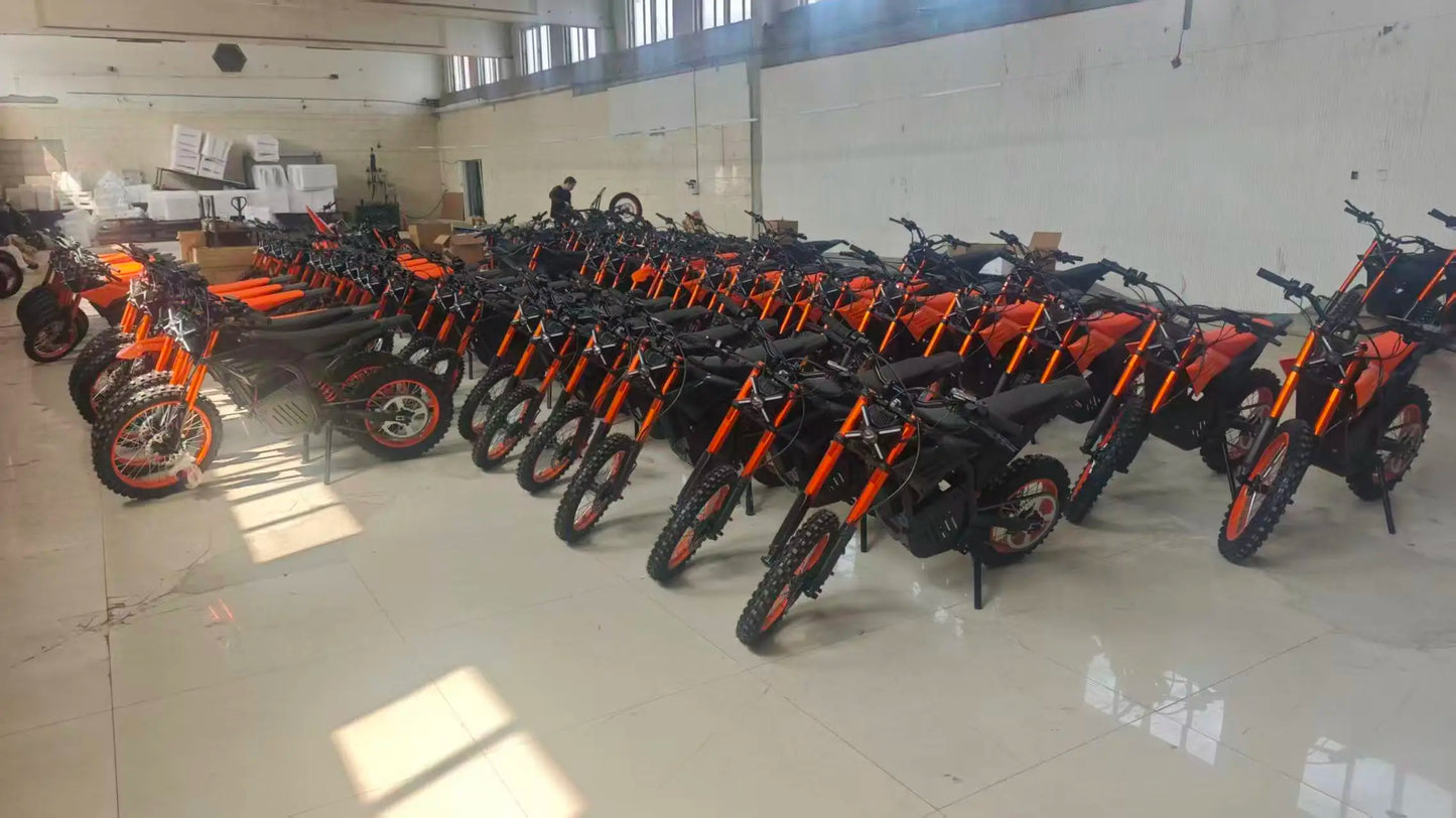 In Stock 72V 3-Speed Electric Off-Road Dirt Bike with Lithium Battery and Brushless Motor Fast Delivery for Adults