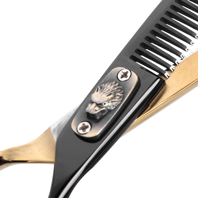 Black Golden Professional Hair Scissors  Set Hairdressing Scissors Hair Clipper Razor Thinning Cutting Scissor Barber Haircut