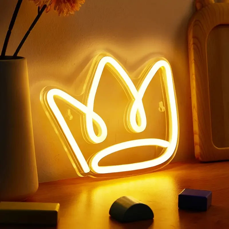 1pc LED Neon Sign Back Panel Night Lights, 5V USB Power Supply Neon Lamp for Home Bedroom Dorm Party