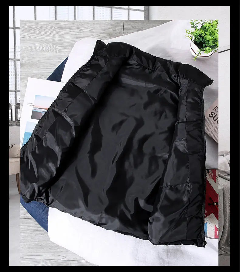 Mens Vest Jacket Warm Sleeveless Jackets Winter Waterproof Zipper Coat Autumn Stand-up Collar Casual Waistcoat Brand Clothing