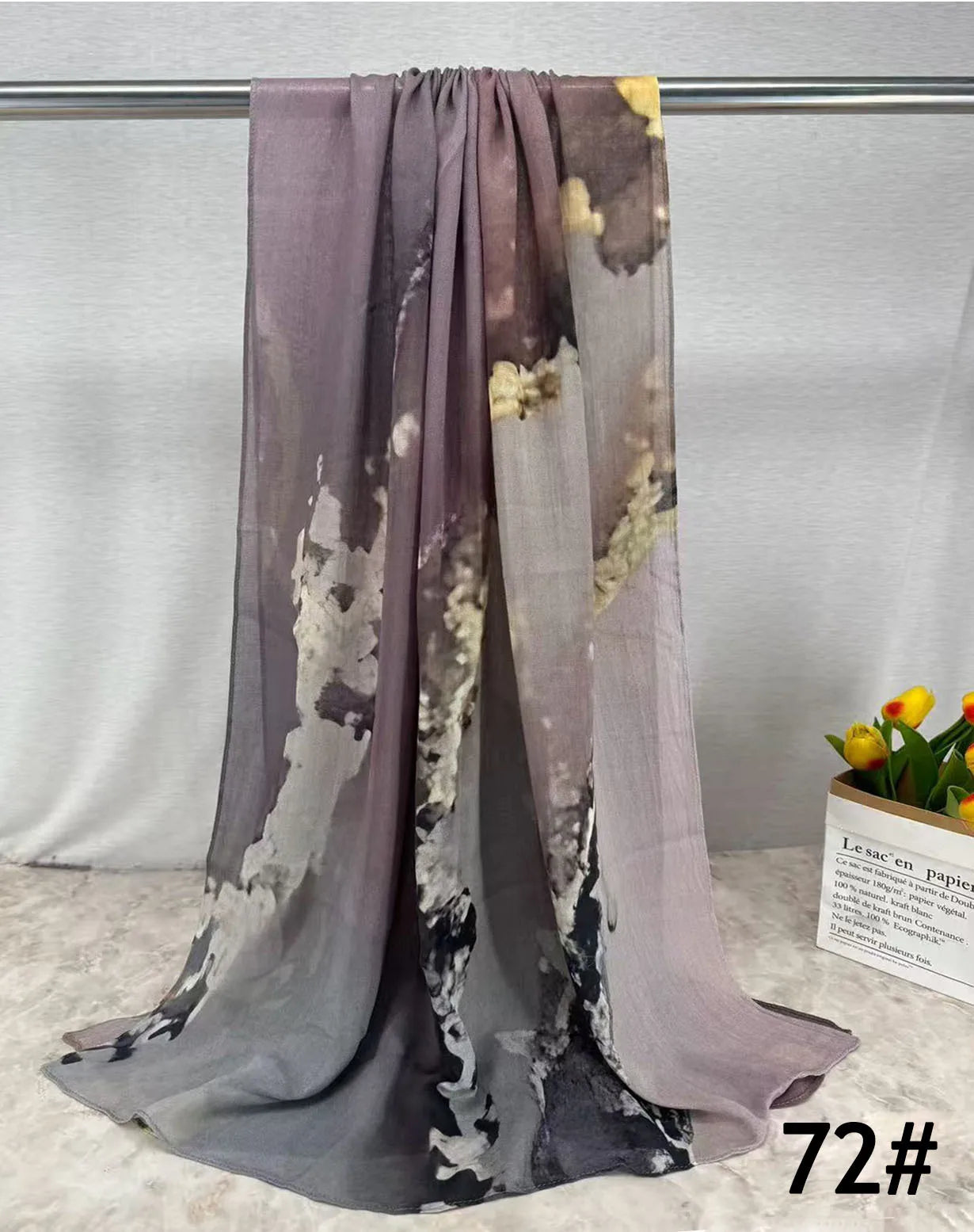 Soft Breathable Modal Hijab for Muslim Women New Digital Printed Woven Scarf Cotton Modal for Autumn