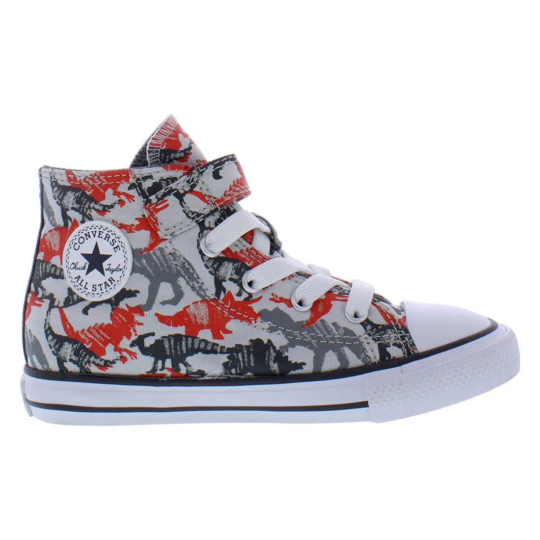 Converse Chuck Taylor All Star 1V Hi Infant/Toddler Shoes Size 6, Color: Mouse/Mason/Poppy Glow