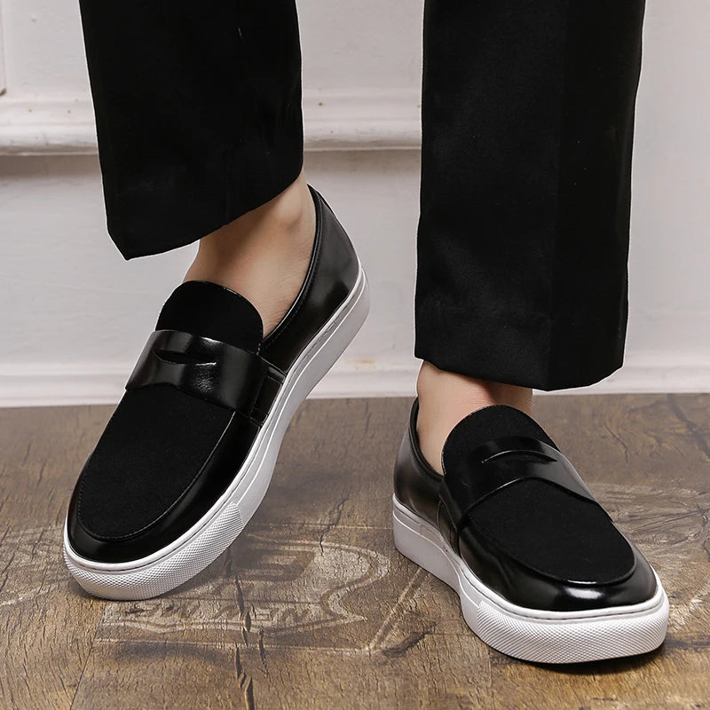 Men's Premium Faux Suede Leather Penny Loafers - Classic Slip-On Moccasin Shoes for Casual & Formal Wear