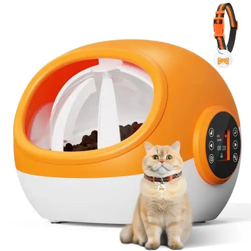 High-Tech Microchip Pet Feeder with RFID Tag Smart Control & Portion Scheduling for Healthy Feeding