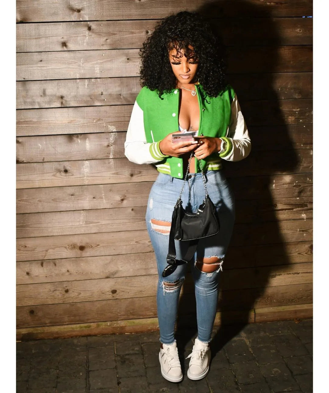 CM.YAYA 2024 Autumn Winter Patchwork Button Up Women Baseball Jackets Long Sleeve Elegant Sport Fashion Baseball Outcoat
