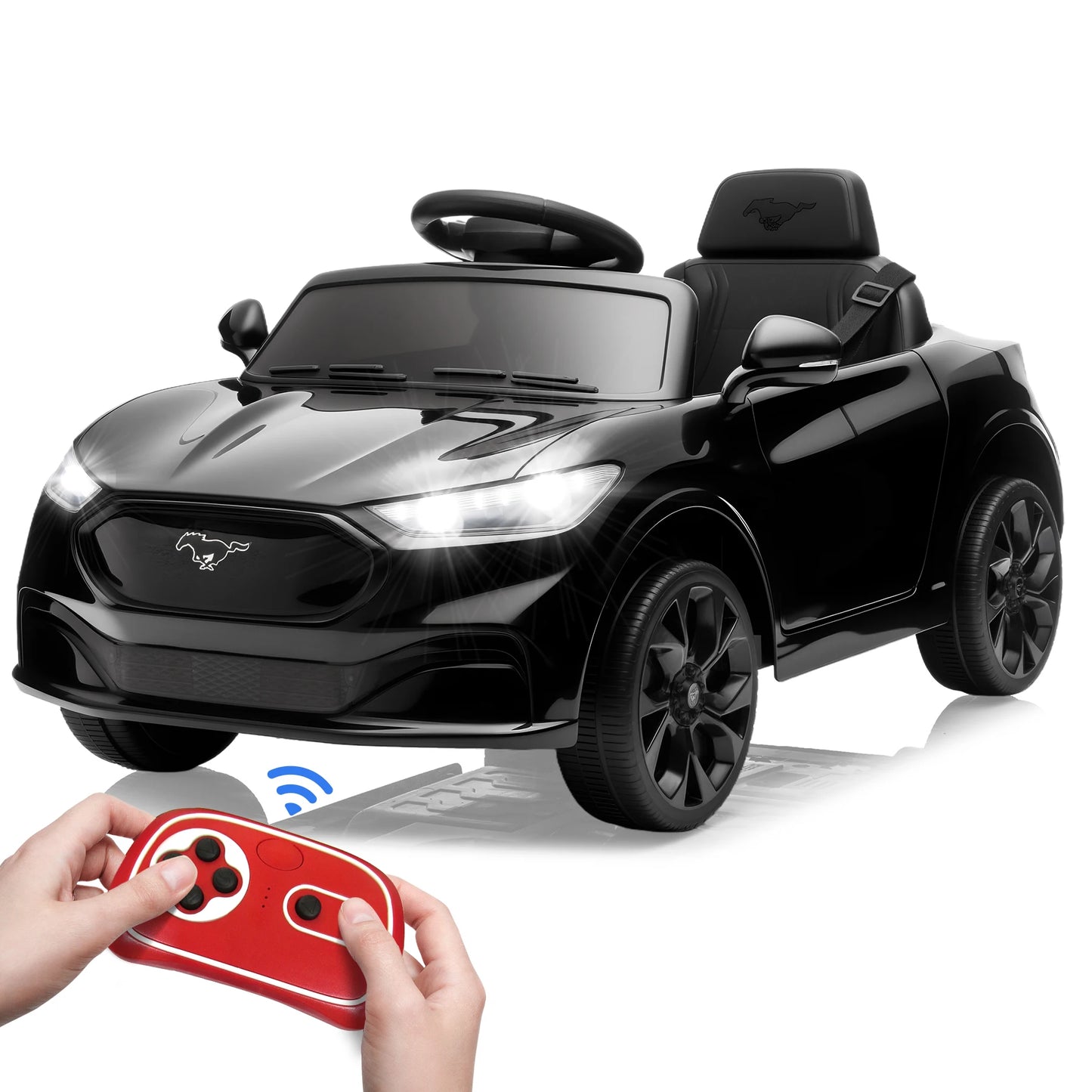 Electric Ride on Car for Kids, 12V Electric Toddler Car with Remote Control, Ride on Toys for Kids with LED Lights, Music Player