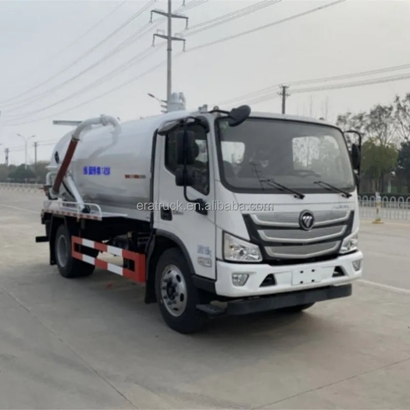 Chinese Foton High Pressure 4*2 Sewage Suction Truck 10 CBM 15m³ Vacuum Sewage Transport Truck Factory Low Price for Sale