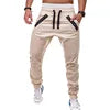 New Autumn Men's Casual Pants Mid-waist Multi-pocket Overalls Drawstring Men Pants Pure Color Fashion Pants