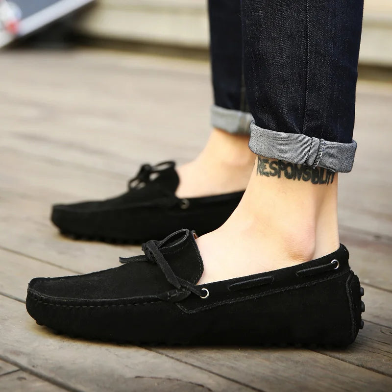 Factory Supply Accept OEM Service Hand Made 4 Seasons Large Size Genuine Leather Upper Anti Slip Men Leather Loafers Shoes