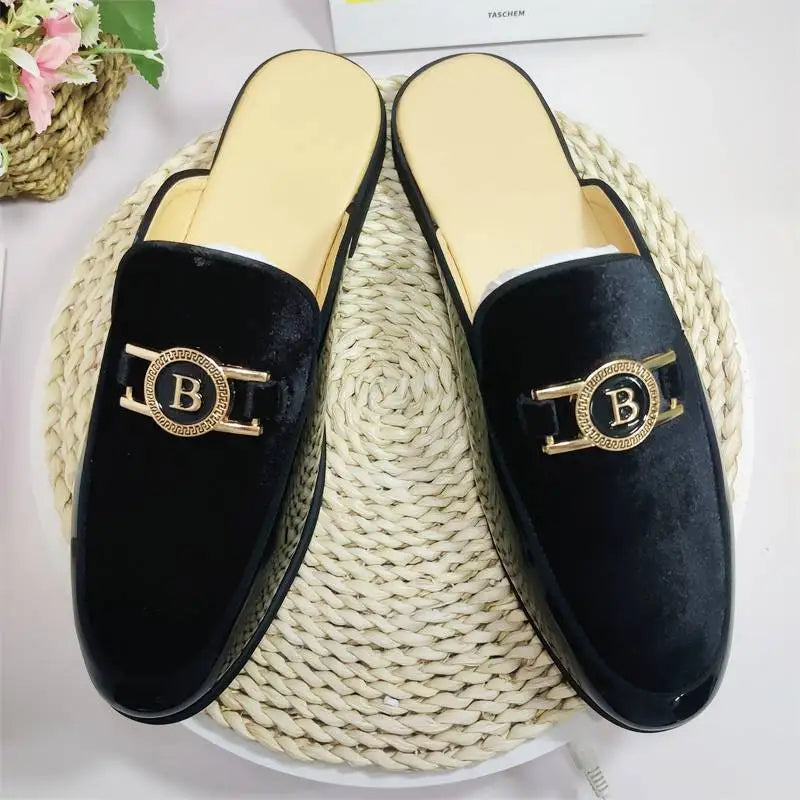 Size 46 47 Casual Slippers Outdoor Indoor Leisure Mules Backless Men Half Dress Shoes