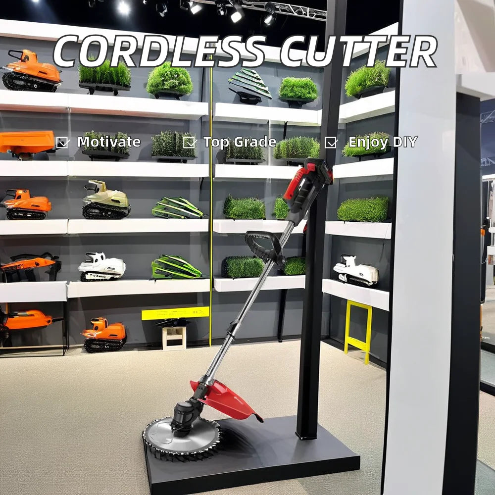 21V 48V Industrial Grade 1800W Cordless Lawn Cutter DIY Metal Battery Handheld Brushless Lithium Electric Telescopic Handle