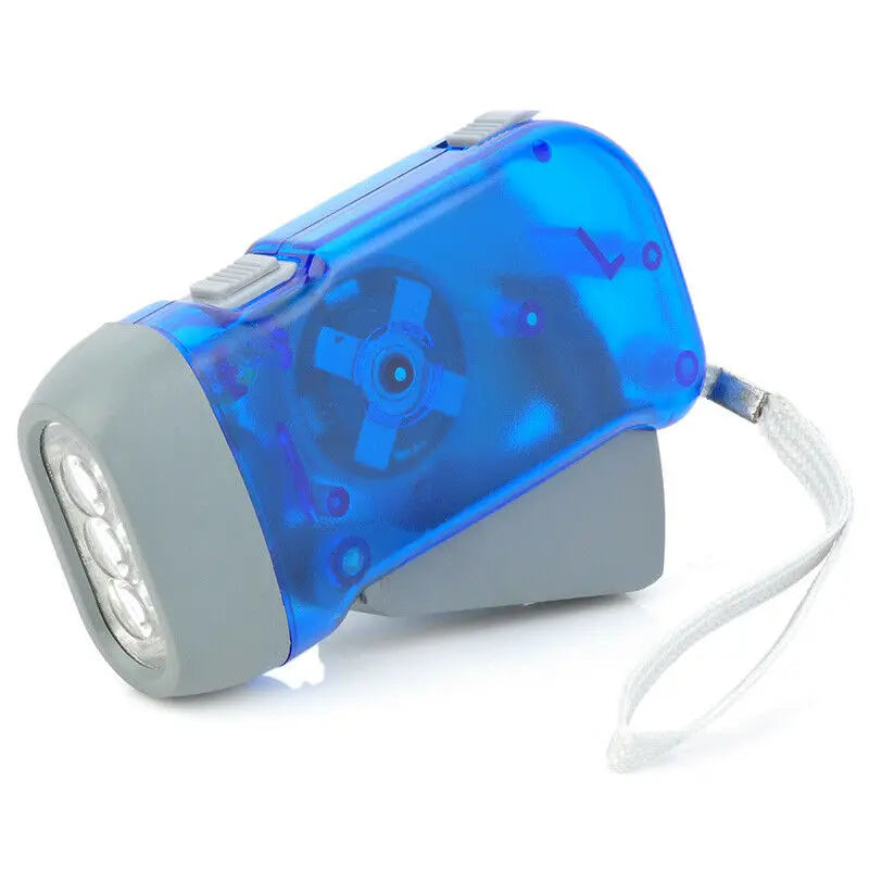 Portable Hand Pressing LED Night Flashlight Self-Powered Dynamo Crank Power Wind Up Manual Power Generation For Camping Riding