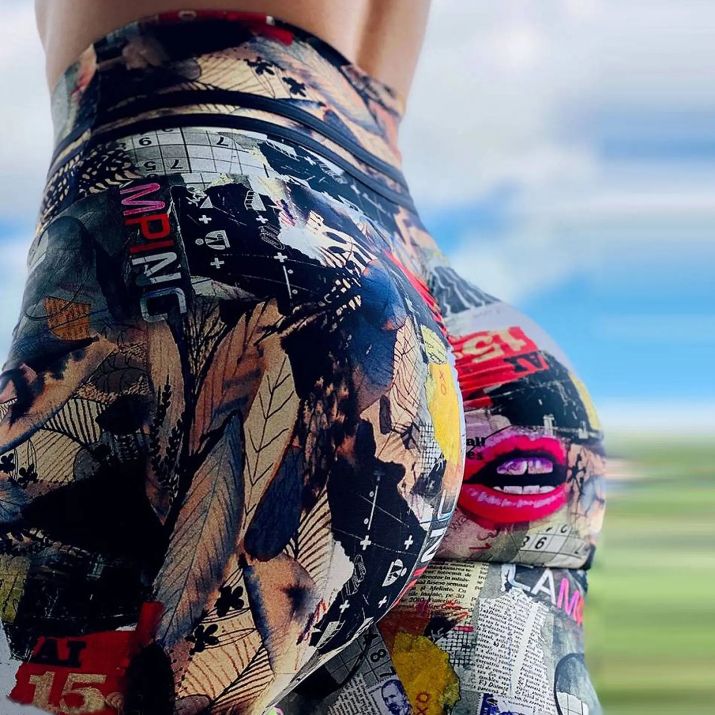 Printed Women Yoga Push up Pants Fitness Gym Sport Running Yoga High Waist Leggings