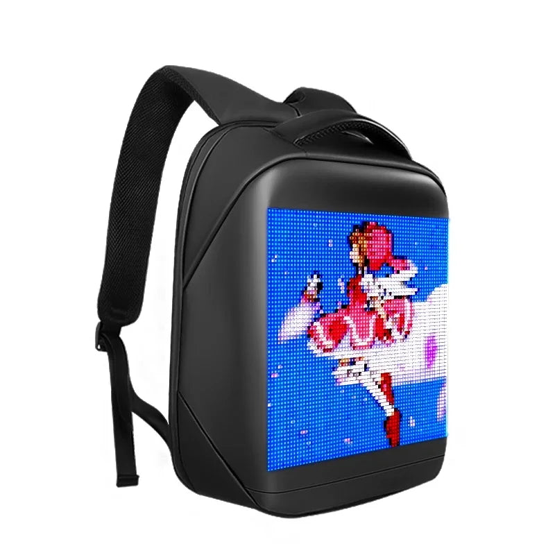 Full Color Smart LED Display Waterproof Backpack Travel Portable Dynamic Laptop Bag Digital Advertising Display 20-35L WiFi
