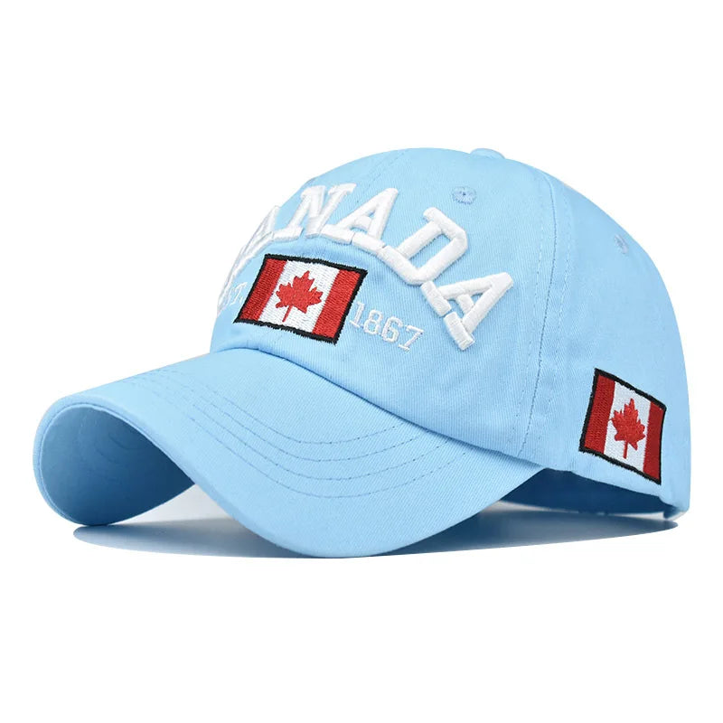 Baseball Cap CANADA Letter Embroidery Leisure Fashion Sun hat Spring Autumn Washed denim baseball Sport cap Hip Hop Fitted Cap