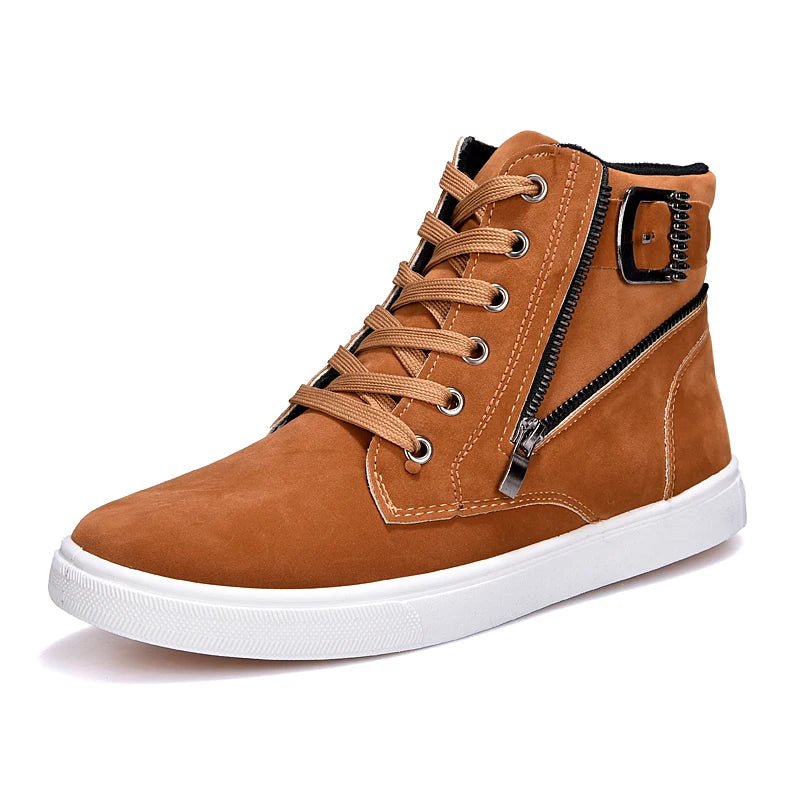 2025 Zapatos Altos RTS High Quality Hot-Selling Big Size Custom Design Men High Top Shoes Lace up Black Shoes