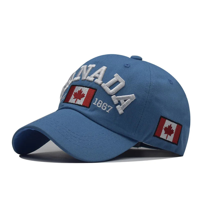 Baseball Cap CANADA Letter Embroidery Leisure Fashion Sun hat Spring Autumn Washed denim baseball Sport cap Hip Hop Fitted Cap