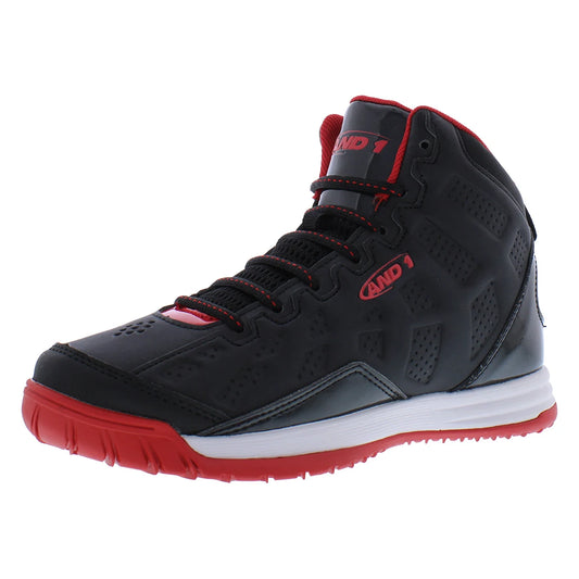 AND1 Show Out PS Boys Shoes D3001BBRW Size 1 Color Black/Red/White