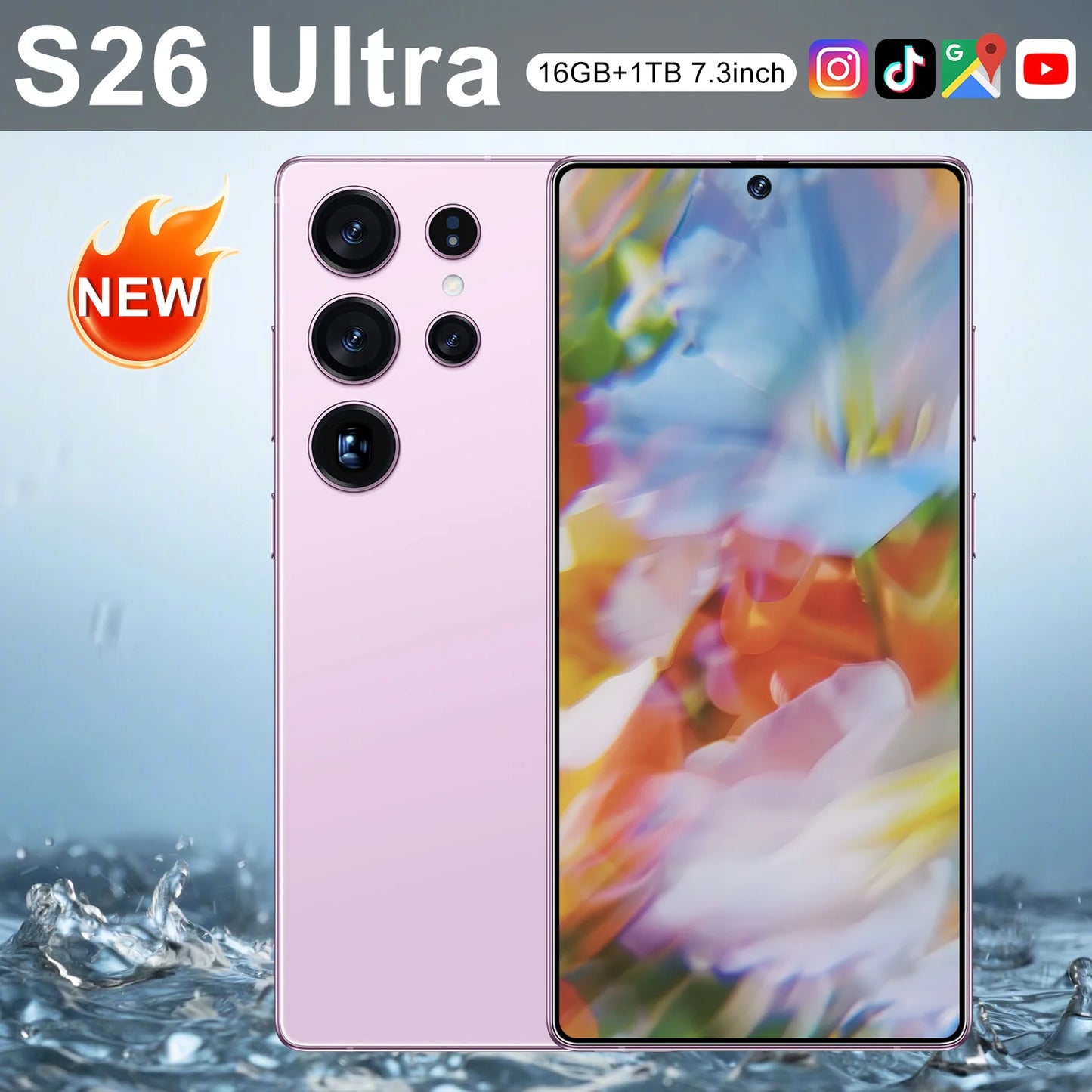 Brand New Unlocked 5G S26 Ultra 5G Smartphone 16GB+1TB 7.3 Inch HD 72+108MP Beauty Camera Android 14 Dual Card CDMA Gaming Phone