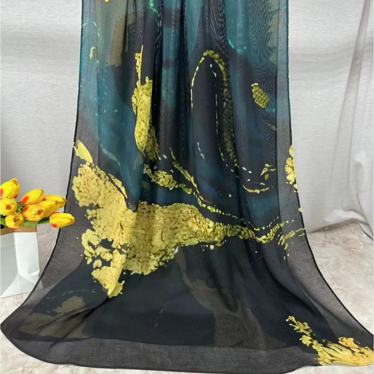 Soft Breathable Modal Hijab for Muslim Women New Digital Printed Woven Scarf Cotton Modal for Autumn