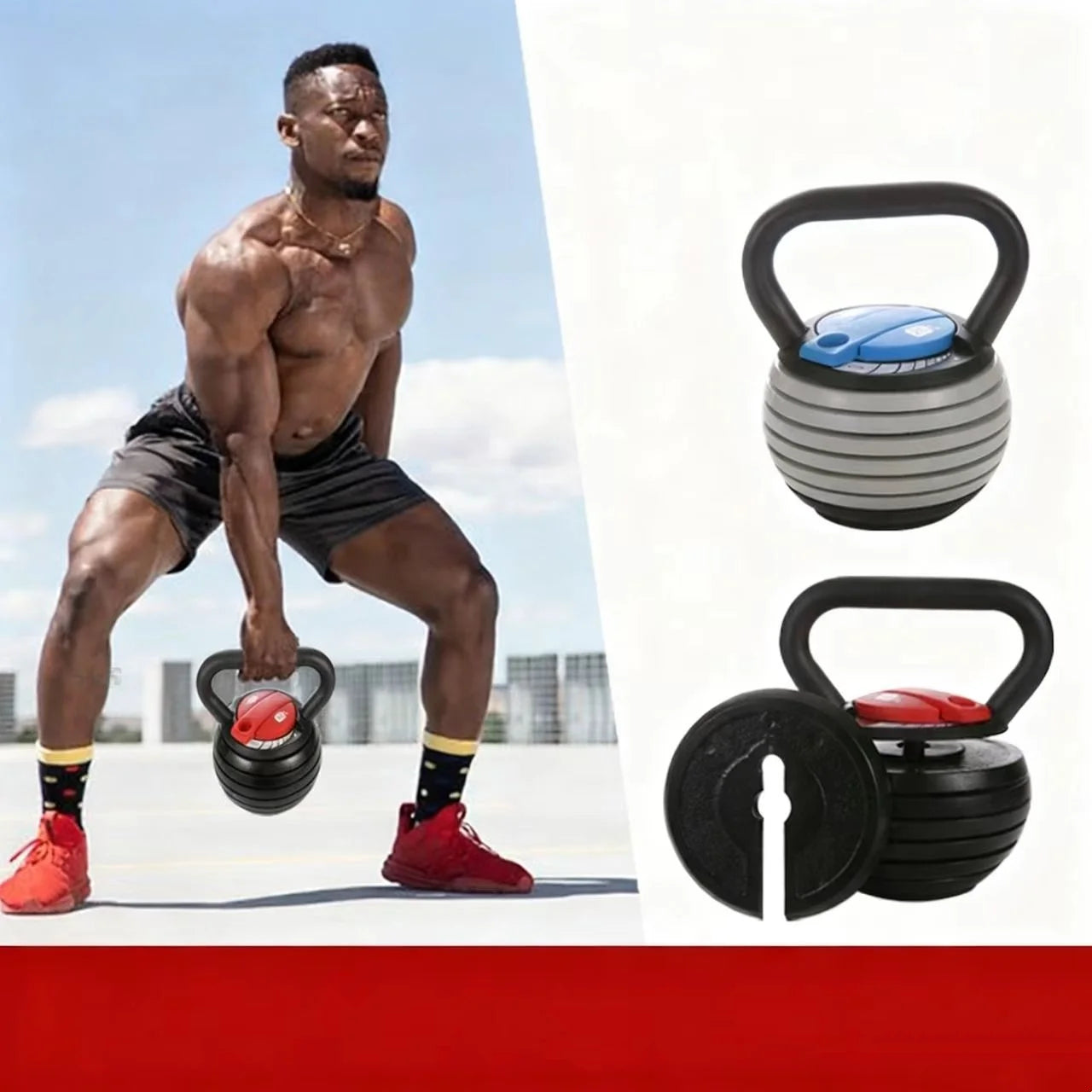 High Quality Durable Custom Handle Cast Iron Adjustable Kettlebell Competition Set for Unisex Fitness