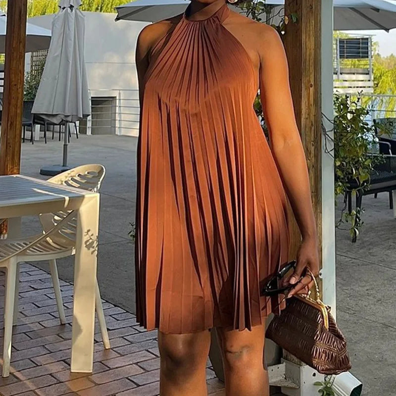 Boutique Wholesale 2025 Spring New Fashionable Temperament Round Neck Sleeveless Loose Casual Women's Dress