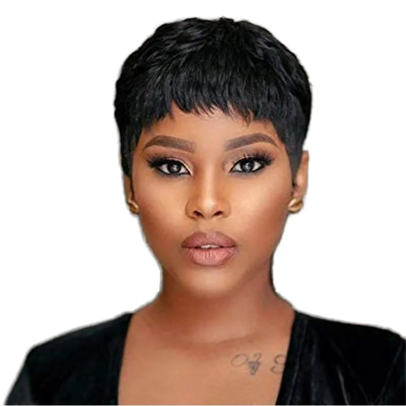 Pixie Cut Wig Human Hair Short Pixie Cut Wigs for Black Women Human Hair Glueless Short Layered Brazilian Virgin Hair Pixie Wig
