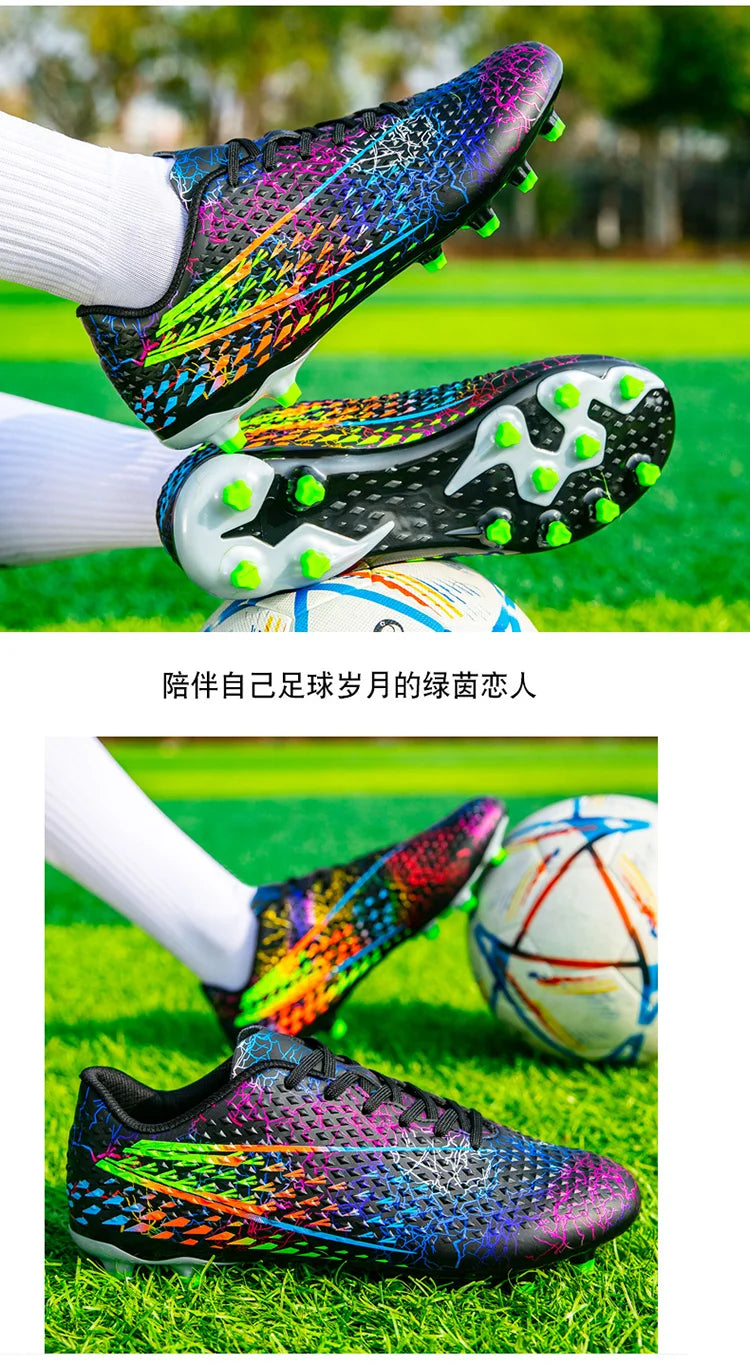 Football Shoes Low-top Lace up Soccer Shoes Football Boots FG HG Team Sports Men's Women's Adult Footwear Sneakers Unisex Spring