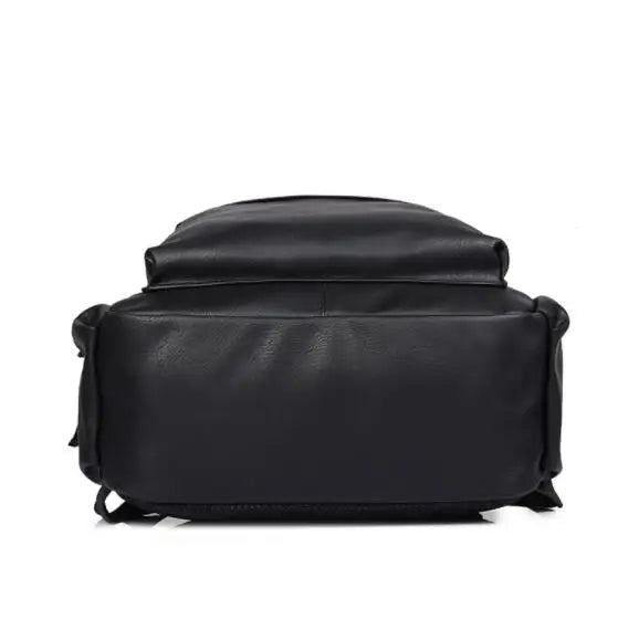 Fashion Waterproof Anti-Theft Men's PU Leather Backpack with Zipper Closure Large Capacity Travel School Bag High Quality