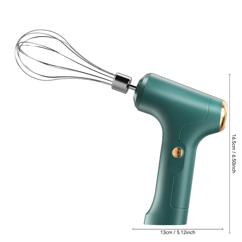 Electric Cordless Portable Plastic PP Automatic Push Button Immersion Hand Blender Whisk Cream Whipper 6 Blades Dessert Tools