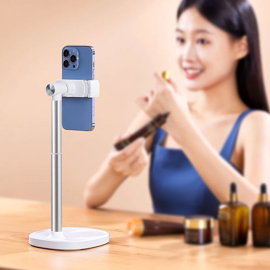 OULAIKE X66 Cell Phone Stand Mount for Desk Adjustable Height Angle Phone Holder 360 Degree Rotating Desktop Phone Stand