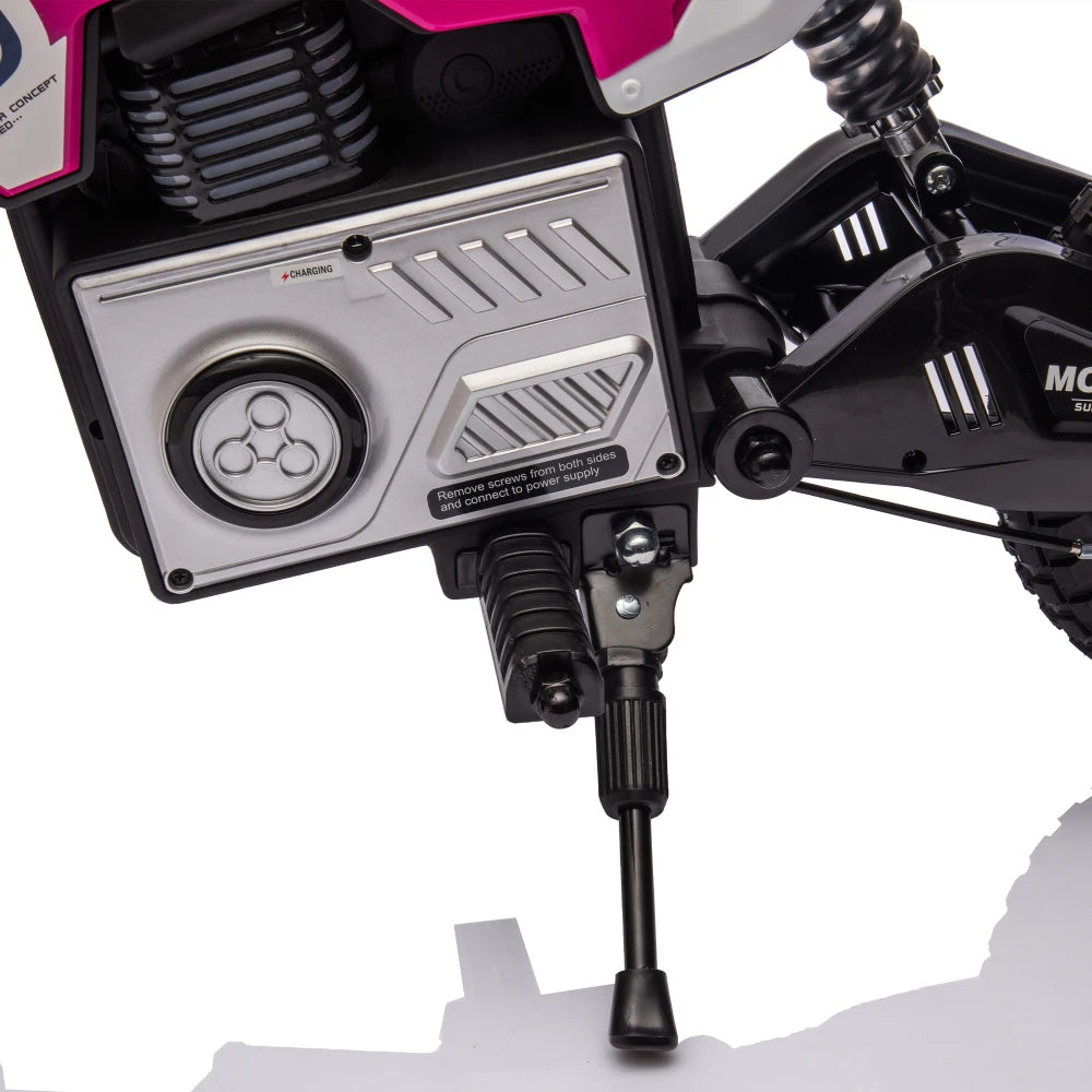 JUESHUAI Kids Ride on Electric Scooter Motorcycle 200W Hub Motor Rear Wheel Shock Absorber Music Speeds 9.32MPH Free Shipping