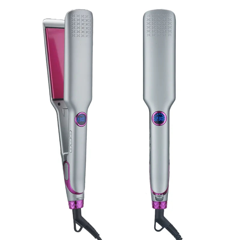 VOAUN 2-in-1 Hair Straightener High Quality Electric Aluminum Plate Hair Styler for Household & Salon Use LCD Display for Hotels