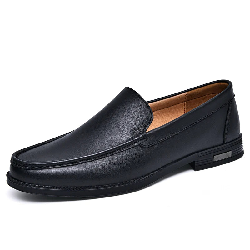 Men's Comfortable Walking Shoes Made of Genuine Leather, One Foot Loafers, New Trendy Designer, Mo Hot Selling Driving Shoes