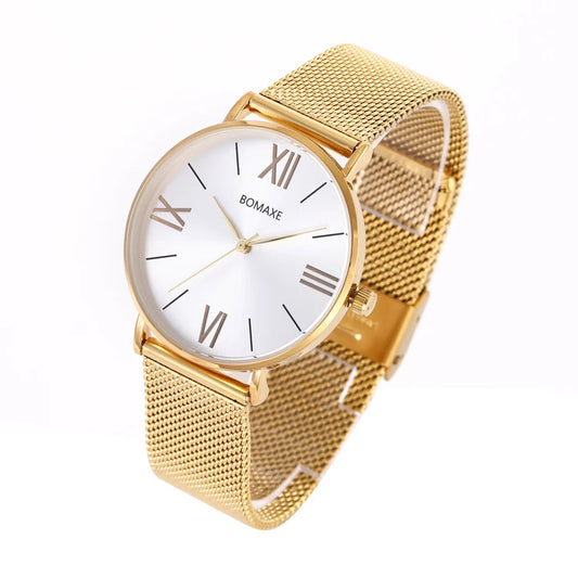 Hot Sale Luxury Quartz Wristwatch for Women Vintage New Design Own Logo Luxury Brand Name Ladies Leather Crystal Alloy Case